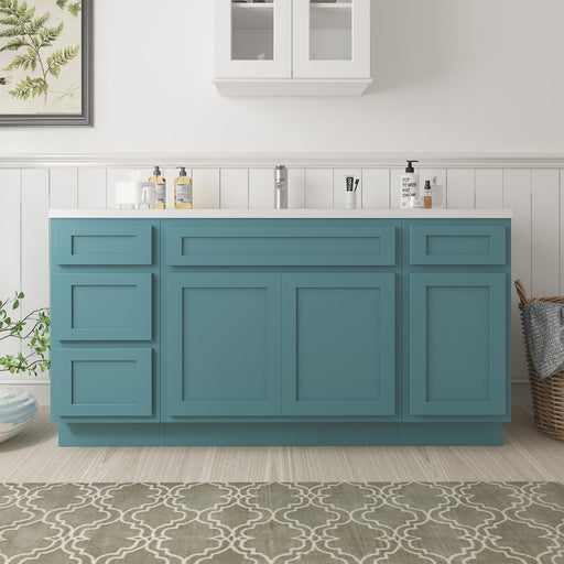 60" Plywood Bathroom Vanity Cabinet without Top - 4 Drawers & 3 Doors - HomeBeyond