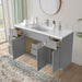 60" Plywood Bathroom Vanity Cabinet without Top - 4 Drawers & 3 Doors - HomeBeyond