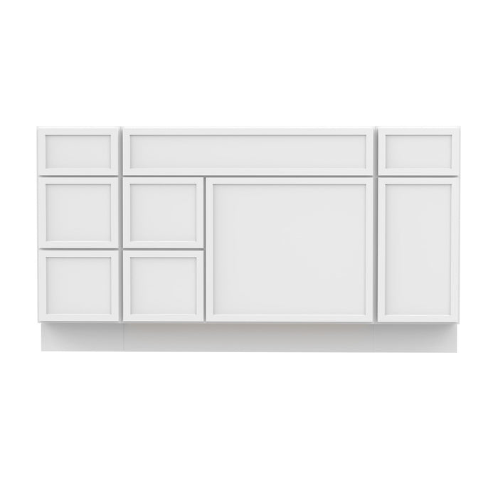 60" Plywood Bathroom Vanity Cabinet without Top - 6 Drawers & 2 Doors - HomeBeyond