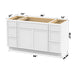 60" Plywood Bathroom Vanity Cabinet without Top - 6 Drawers & 2 Doors - HomeBeyond