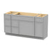 60" Plywood Bathroom Vanity Cabinet without Top - 6 Drawers & 2 Doors - HomeBeyond