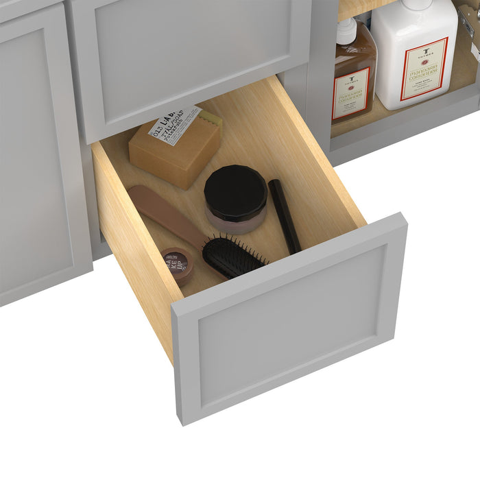 60" Plywood Bathroom Vanity Cabinet without Top - 6 Drawers & 2 Doors - HomeBeyond