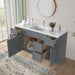 60" Plywood Bathroom Vanity Cabinet without Top - 6 Drawers & 2 Doors - HomeBeyond