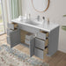 60" Plywood Bathroom Vanity Cabinet without Top - 6 Drawers & 2 Doors - HomeBeyond