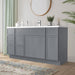 60" Plywood Bathroom Vanity Cabinet without Top - 6 Drawers & 2 Doors - HomeBeyond