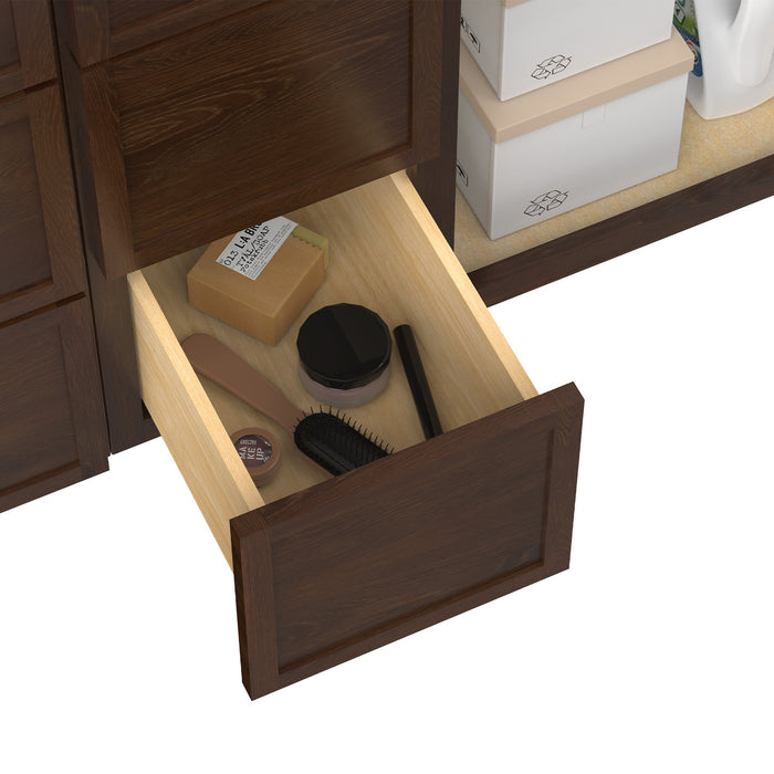 60" Plywood Bathroom Vanity Cabinet without Top - 6 Drawers & 2 Doors - HomeBeyond