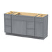 60" Plywood Bathroom Vanity Cabinet without Top - 6 Drawers & 2 Doors - HomeBeyond