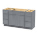 60" Plywood Bathroom Vanity Cabinet without Top - 6 Drawers & 2 Doors - HomeBeyond
