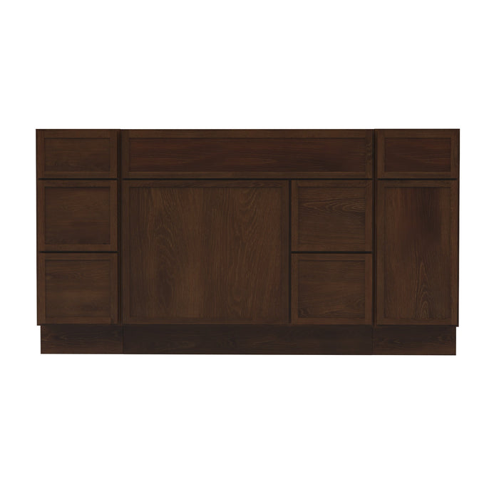 60" Plywood Bathroom Vanity Cabinet without Top - 6 Drawers & 2 Doors - HomeBeyond