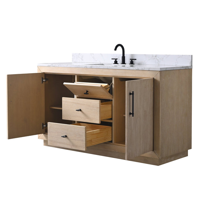 60" Single Sink Bathroom Vanity with Sink and Top, With Soft Closing Doors - HomeBeyond