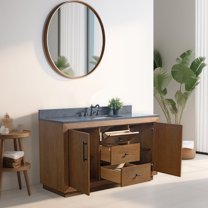60" Single Sink Bathroom Vanity with Sink and Top, With Soft Closing Doors - HomeBeyond