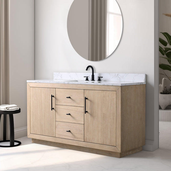 60" Single Sink Bathroom Vanity with Sink and Top, With Soft Closing Doors - HomeBeyond