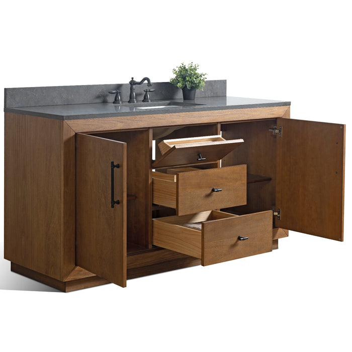 60" Single Sink Bathroom Vanity with Sink and Top, With Soft Closing Doors - HomeBeyond