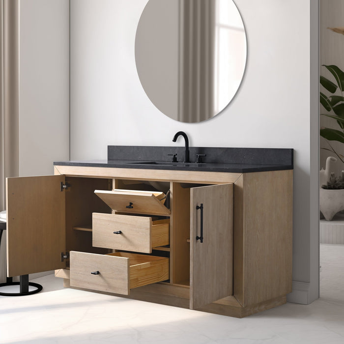 60" Single Sink Bathroom Vanity with Sink and Top, With Soft Closing Doors - HomeBeyond