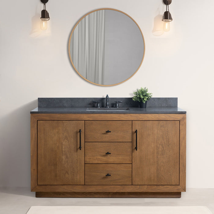 60" Single Sink Bathroom Vanity with Sink and Top, With Soft Closing Doors - HomeBeyond