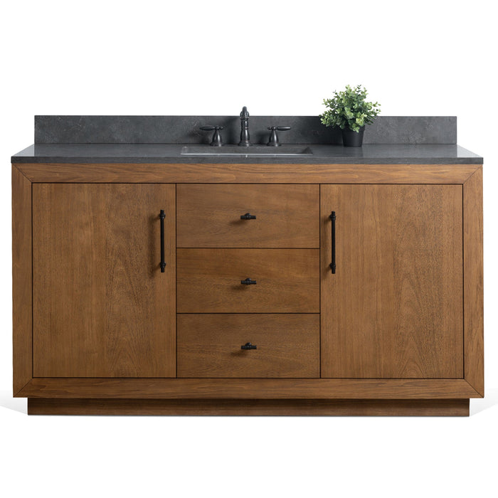 60" Single Sink Bathroom Vanity with Sink and Top, With Soft Closing Doors - HomeBeyond