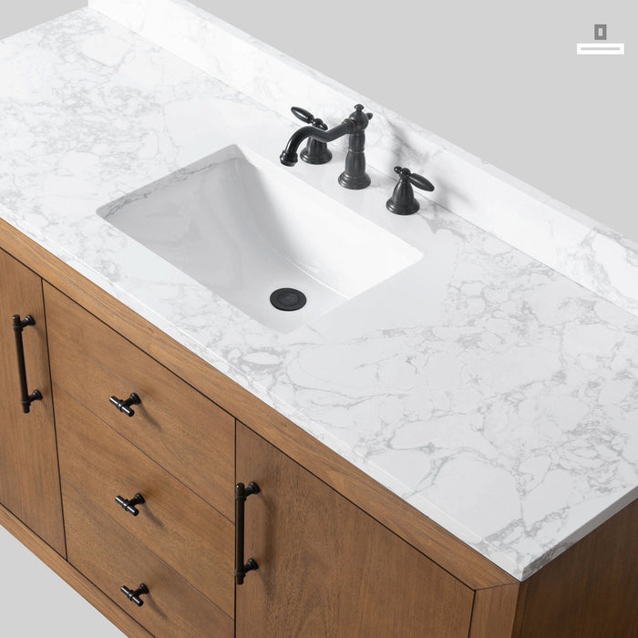 60" Single Sink Bathroom Vanity with Sink and Top, With Soft Closing Doors - HomeBeyond