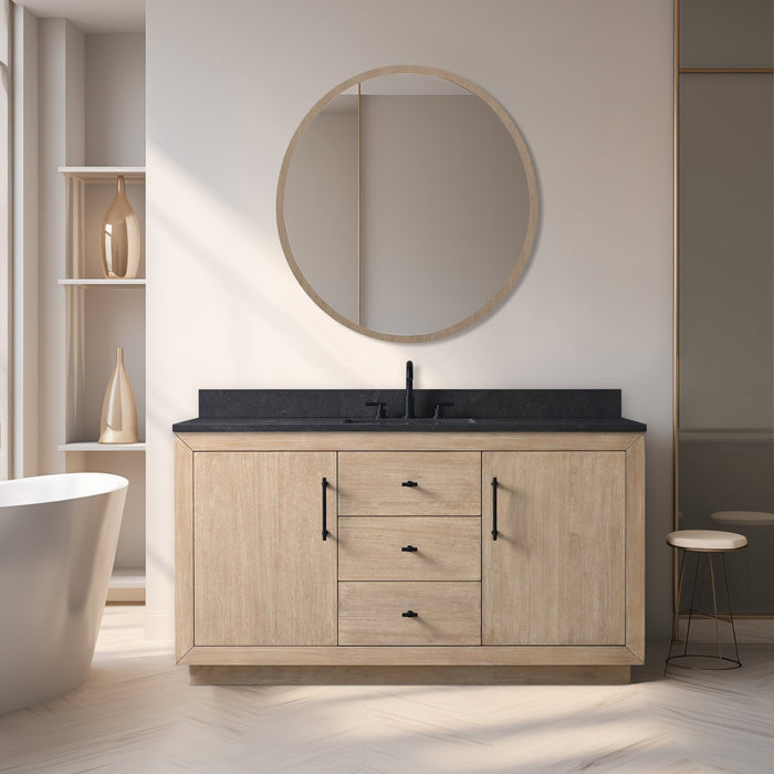 60" Single Sink Bathroom Vanity with Sink and Top, With Soft Closing Doors - HomeBeyond
