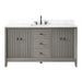 60" Single Sink Freestanding Bath Vanity Cabinet with White Engineered Marble Top - HomeBeyond
