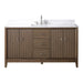 60" Single Sink Freestanding Bath Vanity Cabinet with White Engineered Marble Top - HomeBeyond