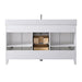 60" Single Sink Freestanding Bath Vanity Cabinet with White Engineered Marble Top - HomeBeyond