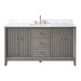 60" Single Sink Freestanding Bath Vanity Cabinet with White Engineered Marble Top - HomeBeyond