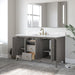 60" Single Sink Freestanding Bath Vanity Cabinet with White Engineered Marble Top - HomeBeyond
