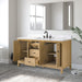 60" Single Sink Freestanding Bath Vanity Cabinet with White Engineered Marble Top - HomeBeyond