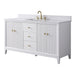 60" Single Sink Freestanding Bath Vanity Cabinet with White Engineered Marble Top - HomeBeyond