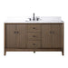 60" Single Sink Freestanding Bath Vanity Cabinet with White Engineered Marble Top - HomeBeyond