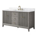 60" Single Sink Freestanding Bath Vanity Cabinet with White Engineered Marble Top - HomeBeyond