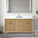 60" Single Sink Freestanding Bath Vanity Cabinet with White Engineered Marble Top - HomeBeyond