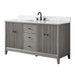 60" Single Sink Freestanding Bath Vanity Cabinet with White Engineered Marble Top - HomeBeyond