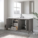 60" Single Sink Freestanding Bath Vanity Cabinet with White Engineered Marble Top - HomeBeyond