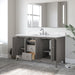 60" Single Sink Freestanding Bath Vanity Cabinet with White Engineered Marble Top - HomeBeyond