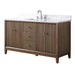 60" Single Sink Freestanding Bath Vanity Cabinet with White Engineered Marble Top - HomeBeyond