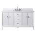 60" Single Sink Freestanding Bath Vanity Cabinet with White Engineered Marble Top - HomeBeyond