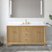 60" Single Sink Freestanding Bath Vanity Cabinet with White Engineered Marble Top - HomeBeyond
