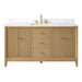 60" Single Sink Freestanding Bath Vanity Cabinet with White Engineered Marble Top - HomeBeyond