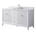 60" Single Sink Freestanding Bath Vanity Cabinet with White Engineered Marble Top - HomeBeyond