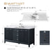 60" Single Sink Freestanding Bath Vanity Cabinet with White Engineered Marble Top - HomeBeyond