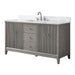 60" Single Sink Freestanding Bath Vanity Cabinet with White Engineered Marble Top - HomeBeyond