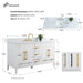 60" Single Sink Modern Freestanding Bathroom Vanity Set with Arabescato White Engineered Marble Top – Storage Cabinet with Soft-Closing Doors & Drawers VA9060S - HomeBeyond