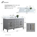 60" Single Sink Modern Freestanding Bathroom Vanity Set with Arabescato White Engineered Marble Top – Storage Cabinet with Soft-Closing Doors & Drawers VA9060S - HomeBeyond
