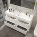 60" Single Sink Modern Freestanding Bathroom Vanity Set with White Engineered Stone Top – Storage Cabinet with Soft-Closing Drawers VA6060WF - HomeBeyond