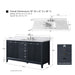 60" Single Sink Modern Freestanding Solid Wood Bathroom Vanity Set with White Engineered Marble Top – Storage Cabinet with Soft-Closing Doors & Drawers VA8160S - HomeBeyond