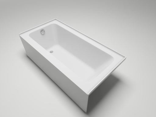 60" x 30" Alcove Soaking Acrylic Bathtub with 3 Side Tiling Flange - HomeBeyond