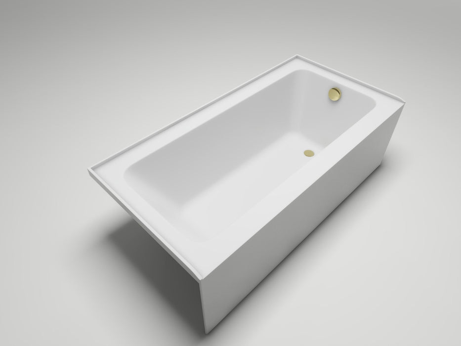 60" x 30" Alcove Soaking Acrylic Bathtub with 3 Side Tiling Flange - HomeBeyond