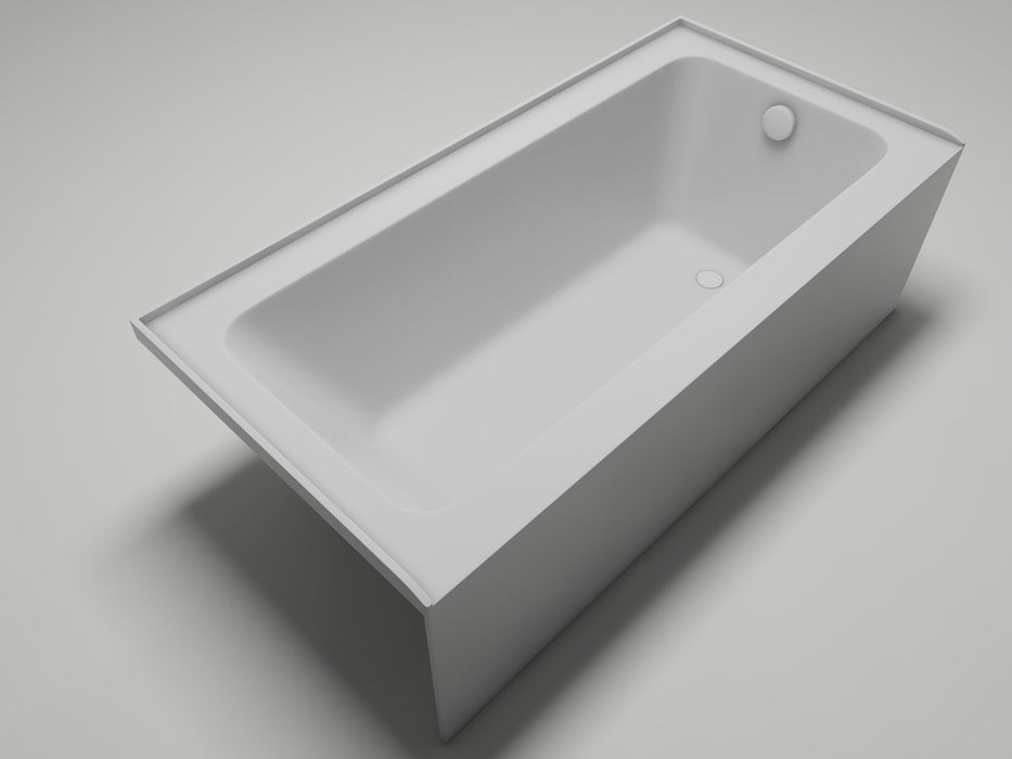 60" x 30" Alcove Soaking Acrylic Bathtub with 3 Side Tiling Flange - HomeBeyond