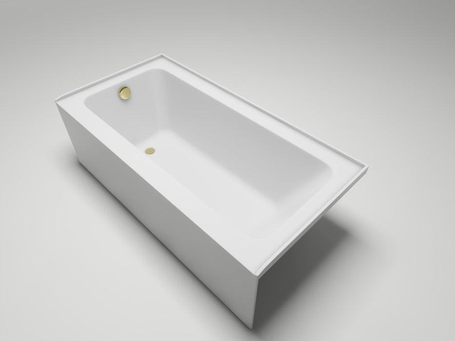 60" x 30" Alcove Soaking Acrylic Bathtub with 3 Side Tiling Flange - HomeBeyond
